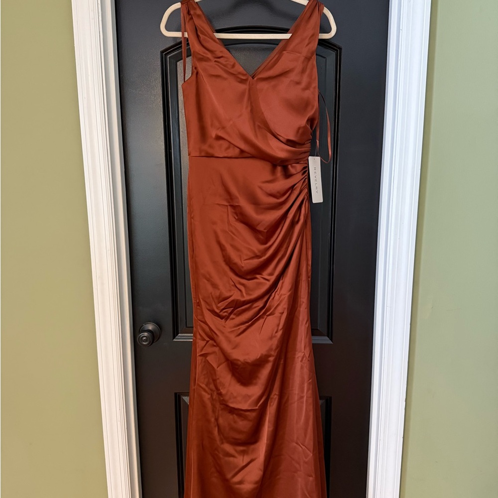 Elegant Rust Evening Gown